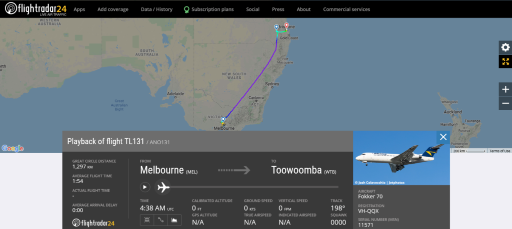 Airnorth flight TL131 from Melbourne to Toowoomba diverted to Brisbane due to flaps issue