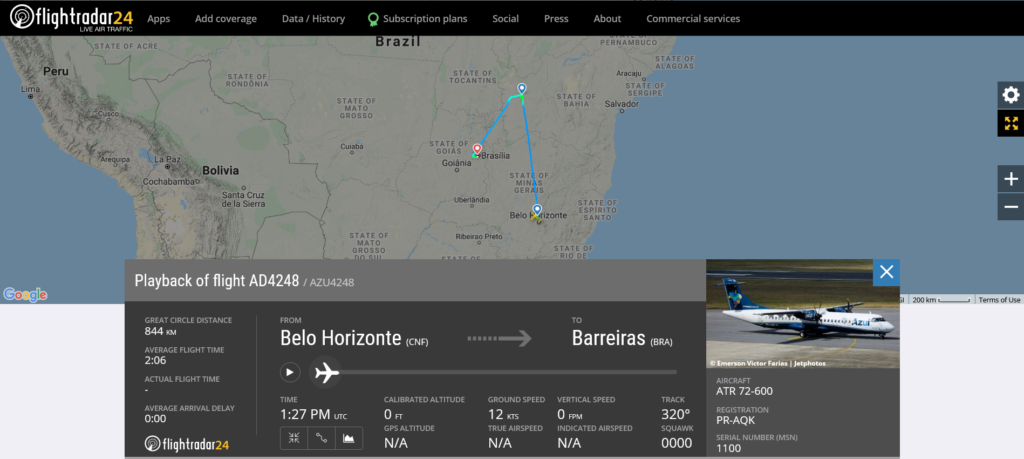Azul Linhas Aereas flight AD4248 from Belo Horizonte to Barreiras received unsafe gear indication