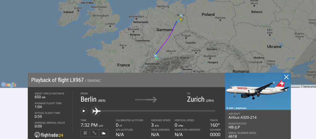 During Swiss flight LX967 from Berlin to Zurich smoke/fumes in cockpit appeared