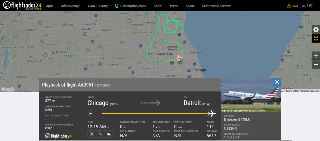 American Airlines flight AA3961 returned to Chicago due to drone strike